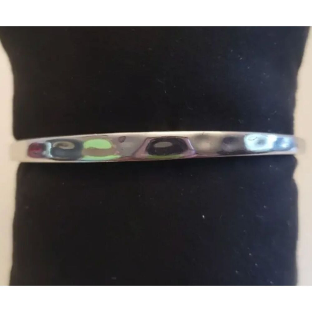 Kendra Scott Zorte Hinged Bangle Bracelet Silver Rhodium Finish - Pre-Owned - Picture 12 of 12